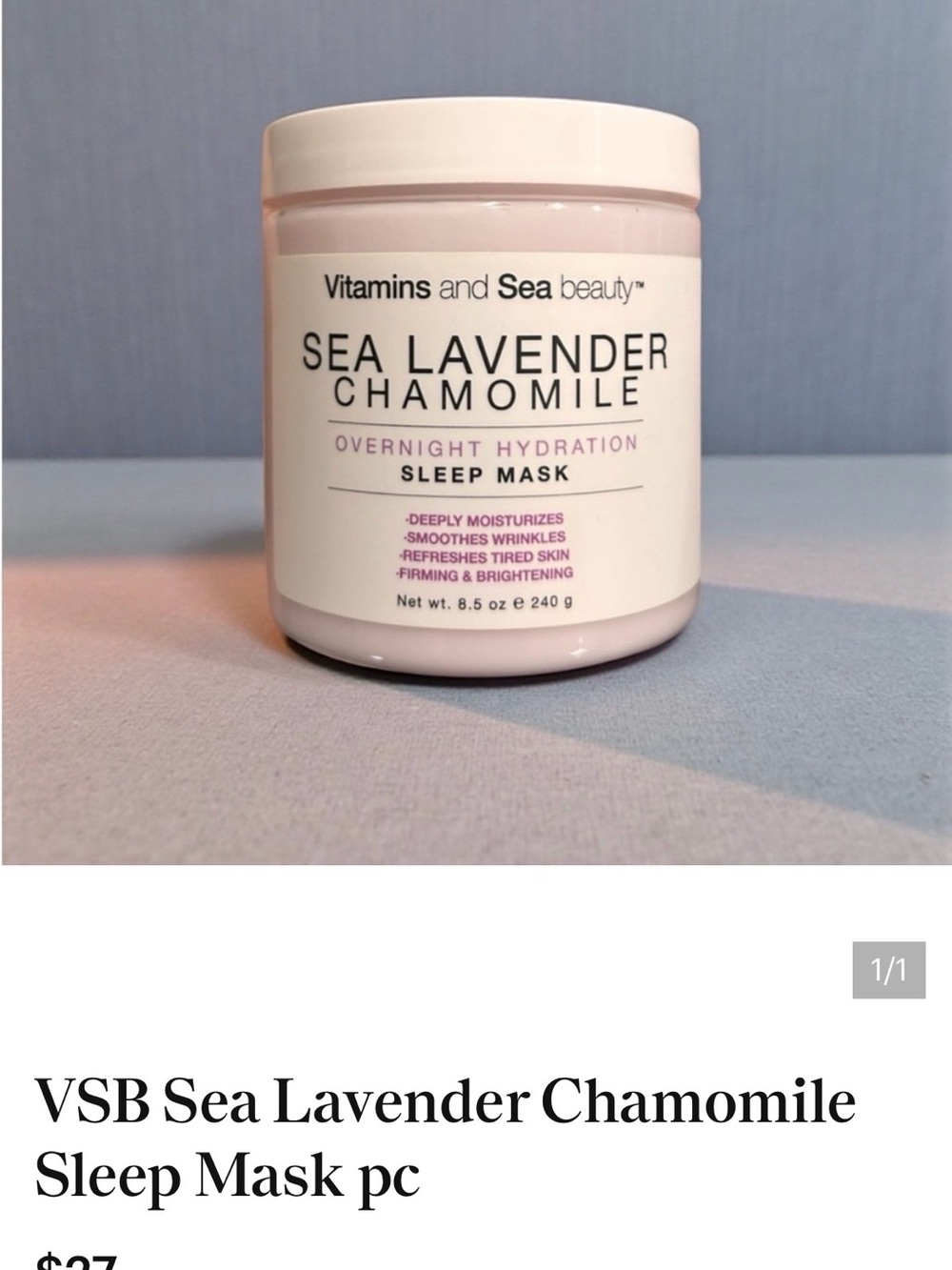 Vitamins and Sea Beauty Sea Lavender Chamomile Overnight Sleep Mask - Soft Pink